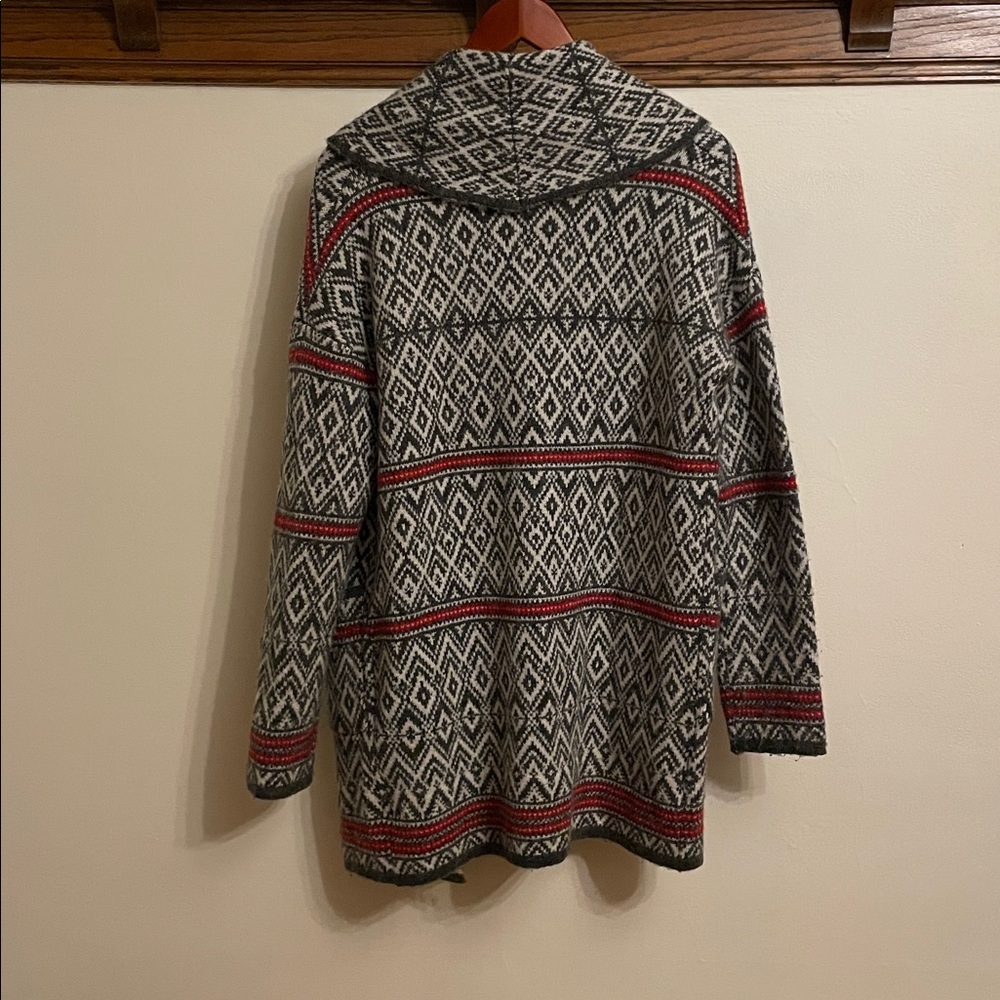 Nordic Style Sweater Coat Long Cardigan - Picture 2 of 4
